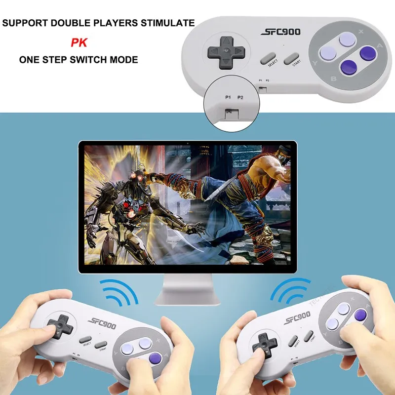 وحدة تحكم ألعاب الفيديو لـ Super Nintendo SNES NES مدمجة في 1500 لعبة HDMI متوافقة مع Game Stick TV Game Player وحدة تحكم لاسلكية