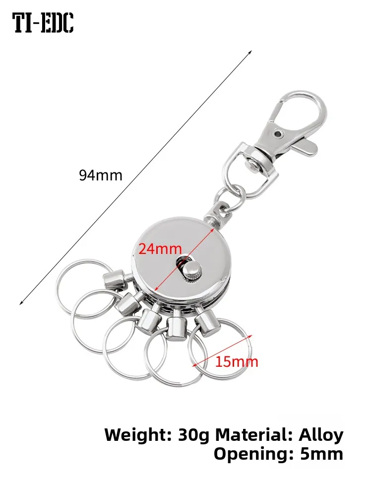 Zinc Alloy Car Key Ring with Lock Anti-Lost Separation Hook Loop Buckle Easy to Use Keychain Durable Leather Accessory