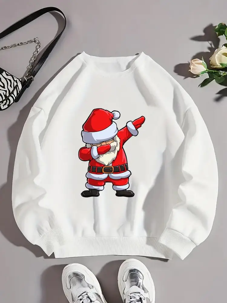 

Santa Claus Trend Cute 90s Sweet O-neck Fashion Clothing Christmas Holiday New Year Pullovers Female Women Graphic Sweatshirts