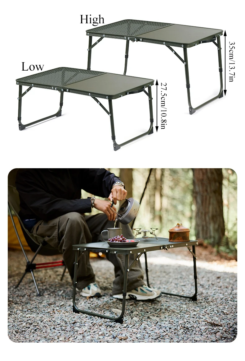 Naturehike MDF-Campingtisch, ultraleichter klappbarer Schreibtischtisch, höhenverstellbar, faltbar, kleiner Tisch für den Außenbereich, Kaffee-Picknicktische – Detail 8