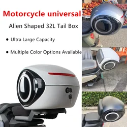 Electric Bicycle Trunk Motorcycle Universal Modified Top Luggage Carrier Box Full Helmet Storage Box 32L Universal Plastic Trunk