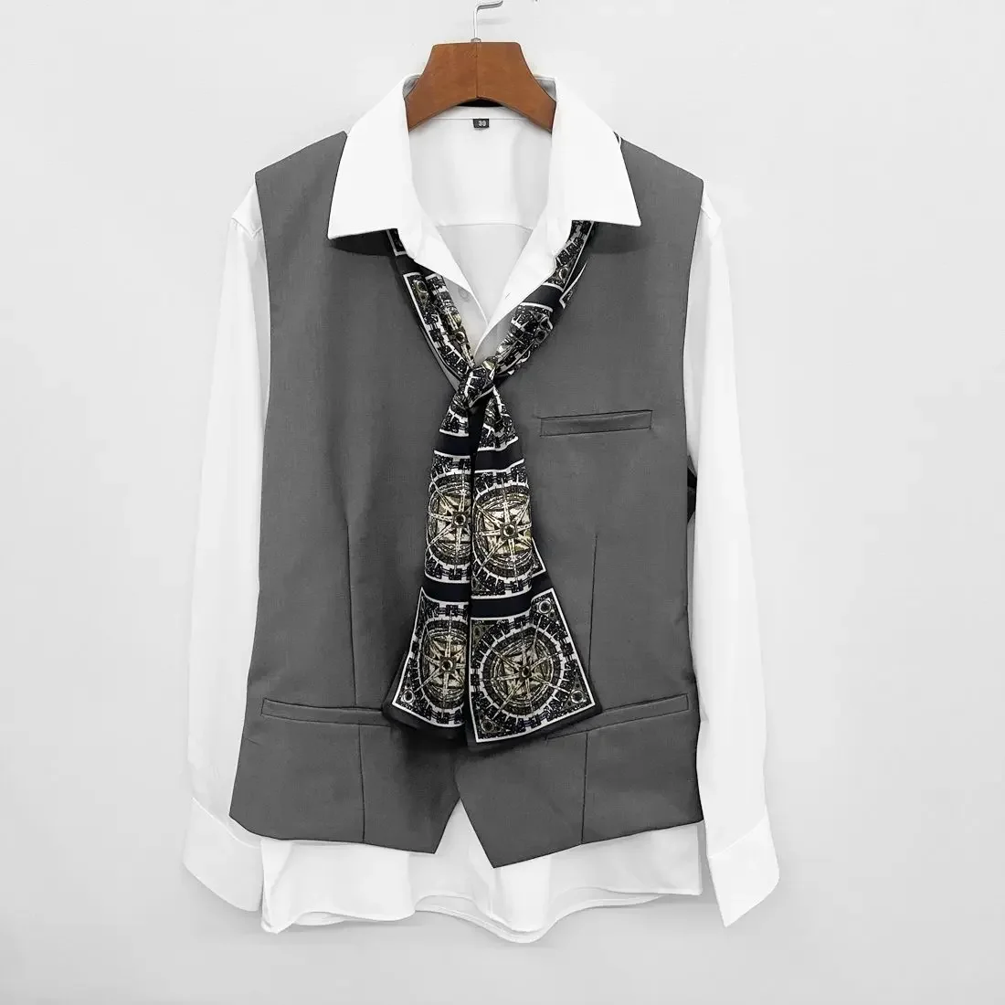 Men's Business Casual Shirt Long Strip Thin Small Silk Scarf Stacked Decorative Neck Protection Suit Scarf