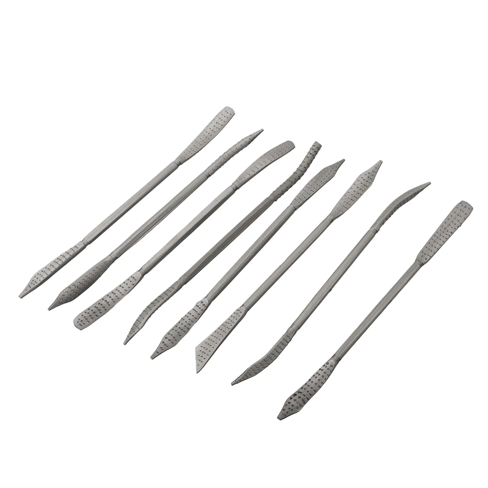 

8pcs Coarse Riffler Files Carbon Steel Curved Double Ended Professional Woodworking Carving Workshop Equipment