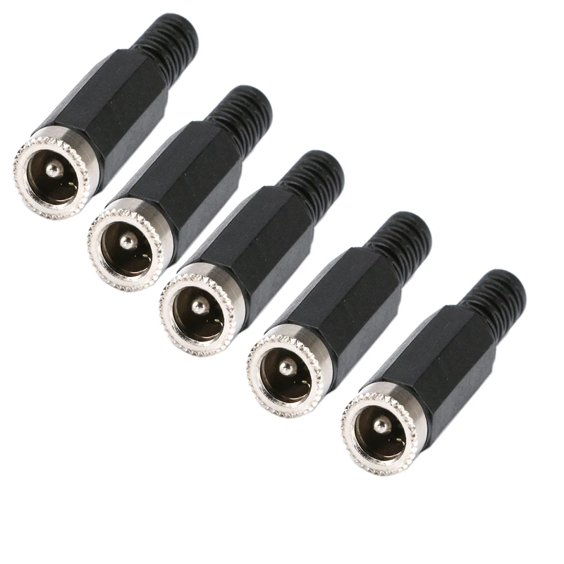 5/10Pcs DC 5,5x2,1mm Power Buchse Schweißen DC Stecker Jack 5.5*2,1mm gelötet Barrel Stecker für DIY Projekte