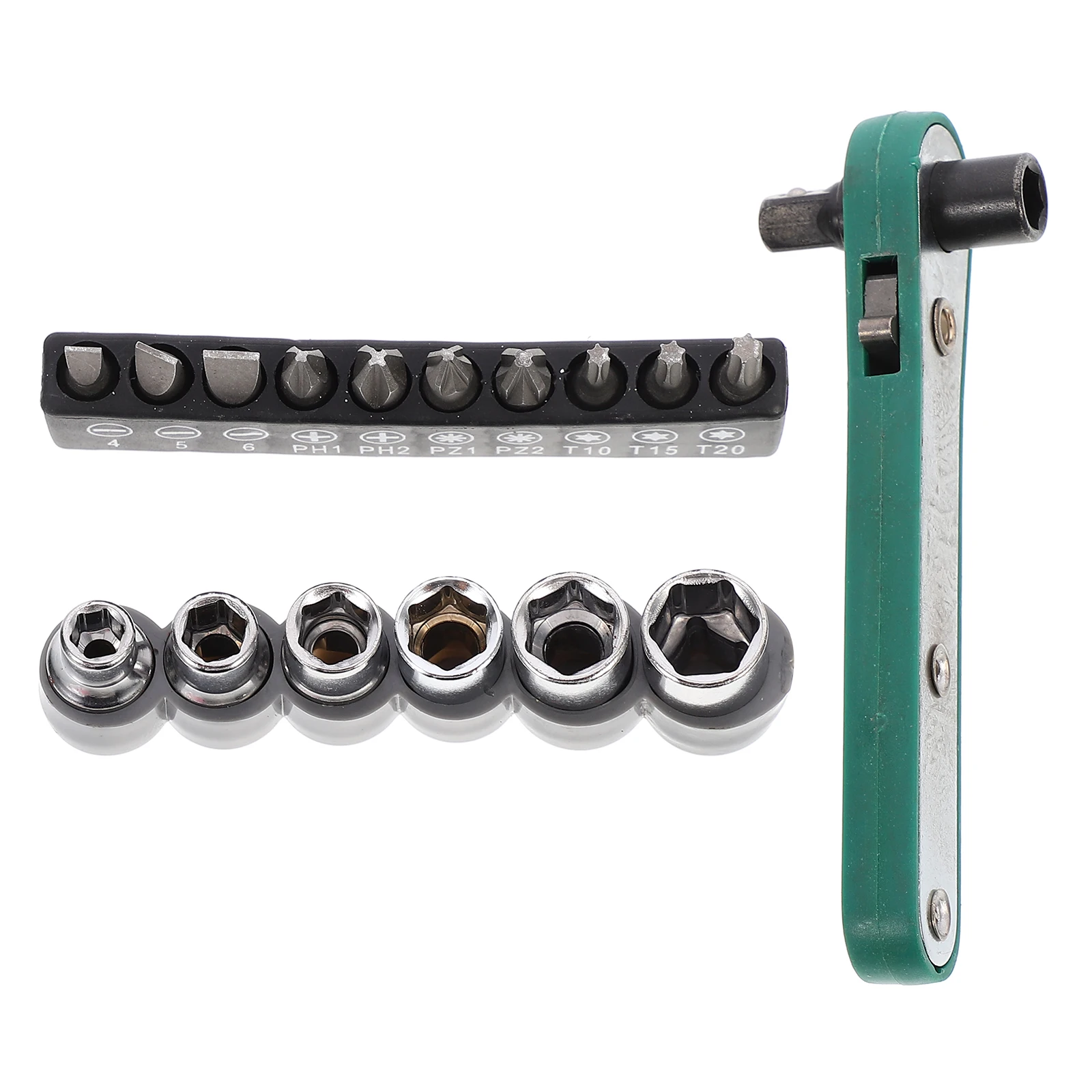 

Ratchet Wrench Set Socket Nuts Repair Tools Steel Durable Family Car Maintenance Kit Reversible Wide Application Vehicle Tools