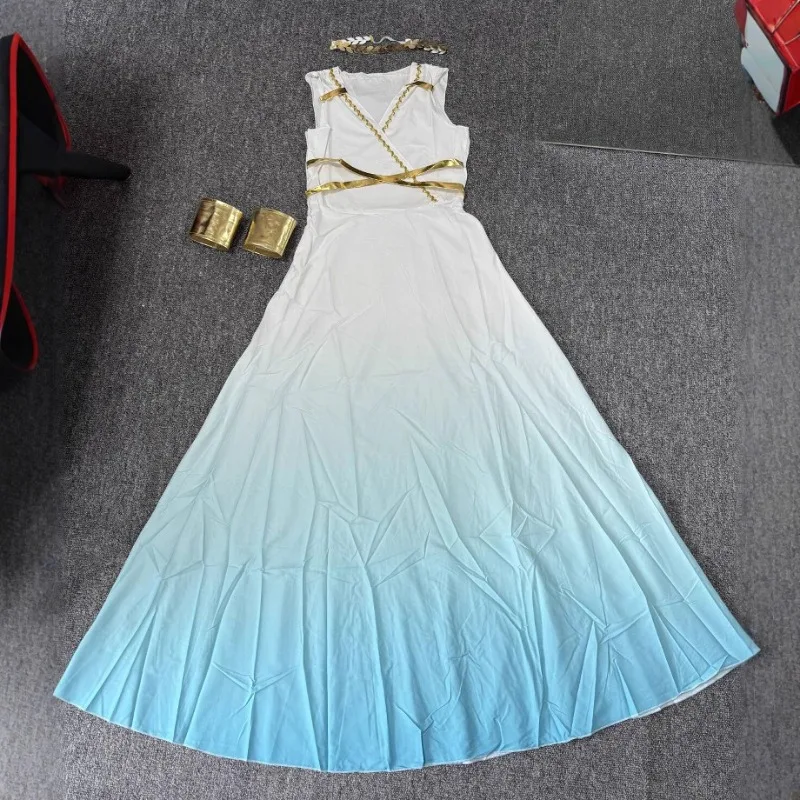 blue greek goddess dress COSTUME RENTAL - F11 Venus Goddess of Love main image 1