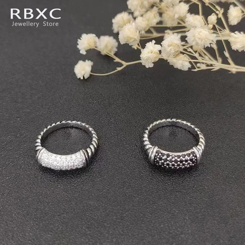 RBXC-Bague classique en argent regardé 2024 avec diamants, bijoux de haute qualité, marque de luxe, cadeaux de Noël, nouvelle mode, 925