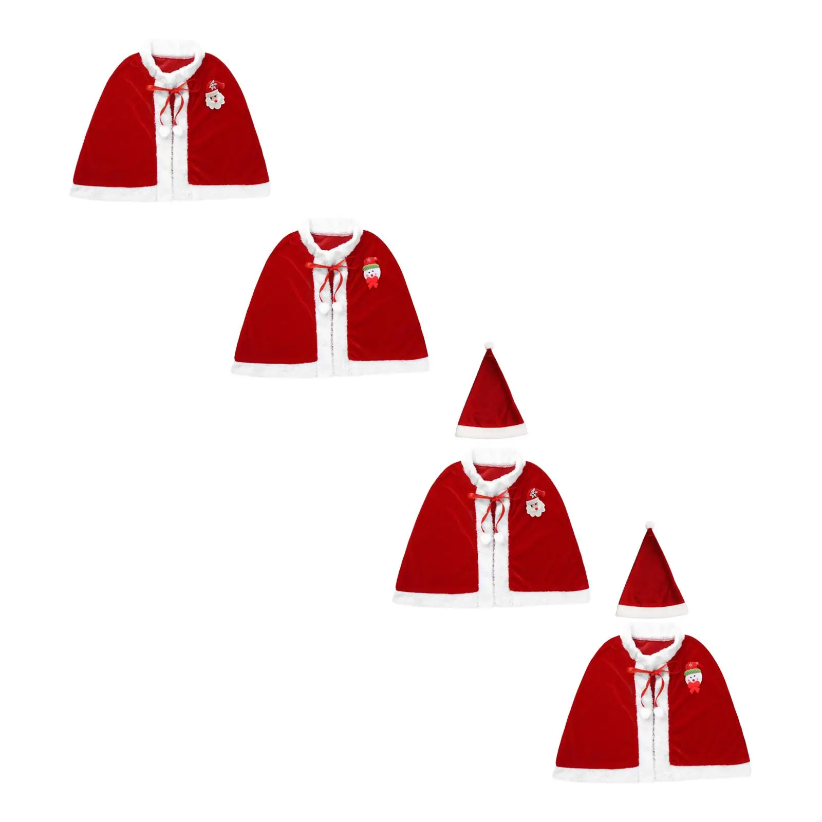 Cape de Noël Everak pour enfants, châle de Noël pour enfants, costume pour jeux de rôles, fournitures de fête, carnavals de vacances d'hiver