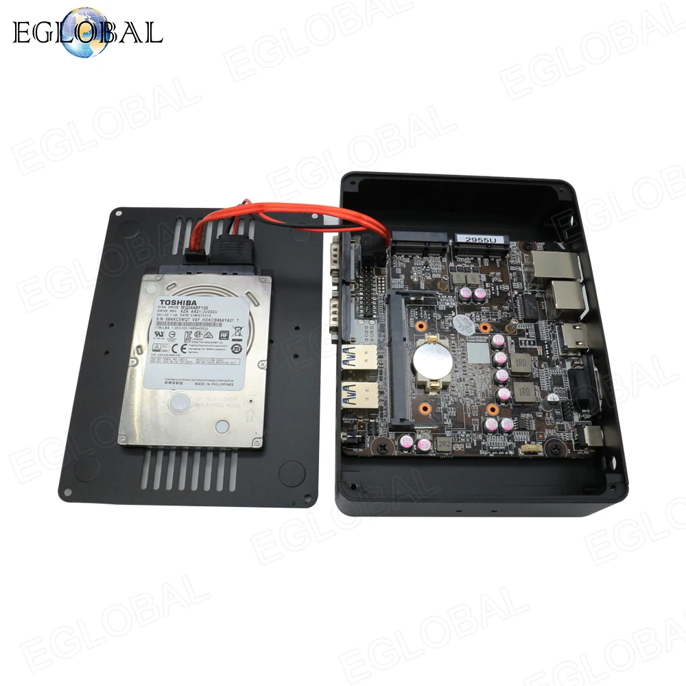 Imagem -06 - Eglobal Fanless Computador Industrial Mini pc Desktop Intel Celeron 2955u i5 4200u i3 5005u 2rs232 com Lentes Mais Barato