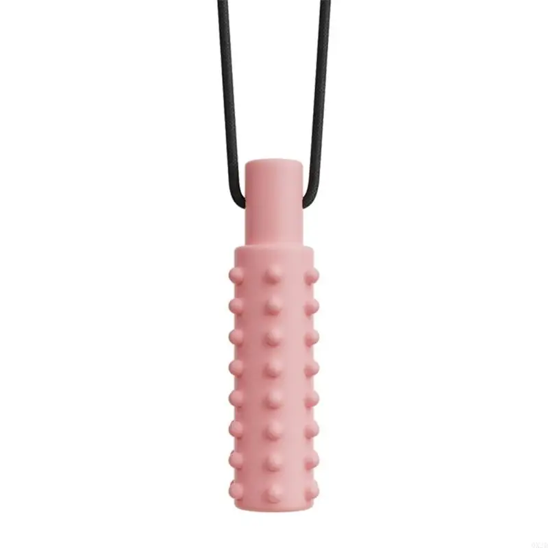 Silicone Teether for Autistic Kids Chewable Teething Toy Pendant Necklace Soothing Toy Infant Baby Tooth Relief Tool