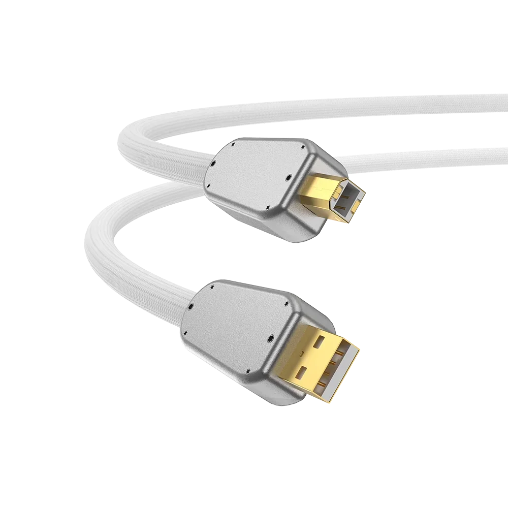 High-End SILVER USB A to B Audio Cables USB 2.0 Interconnect