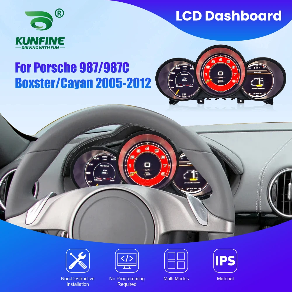 

For Porsche 987 987C Boxster Cayan 2005-2012 LCD Digital Instrument Cluster Dashboard Speedometer Cockpit Virtual Instrument