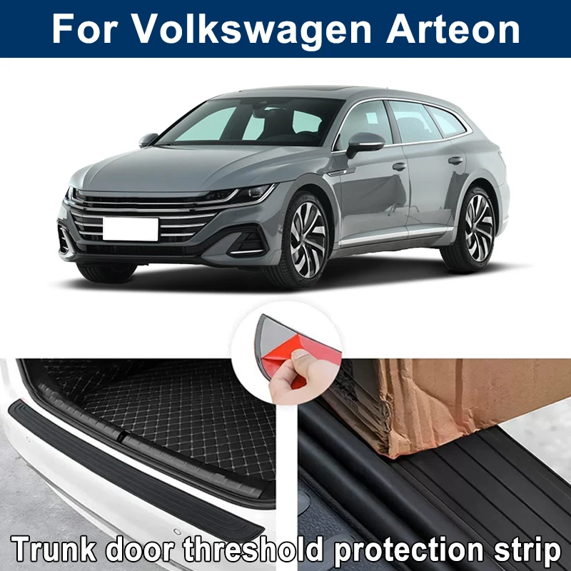Image of Kratzfester Schutzstreifen für den Kofferraumansatz für Volkswagen Arteon – Gummi-Schutzstreifen für die hintere Stoßstange, dekorativer Aufkleber