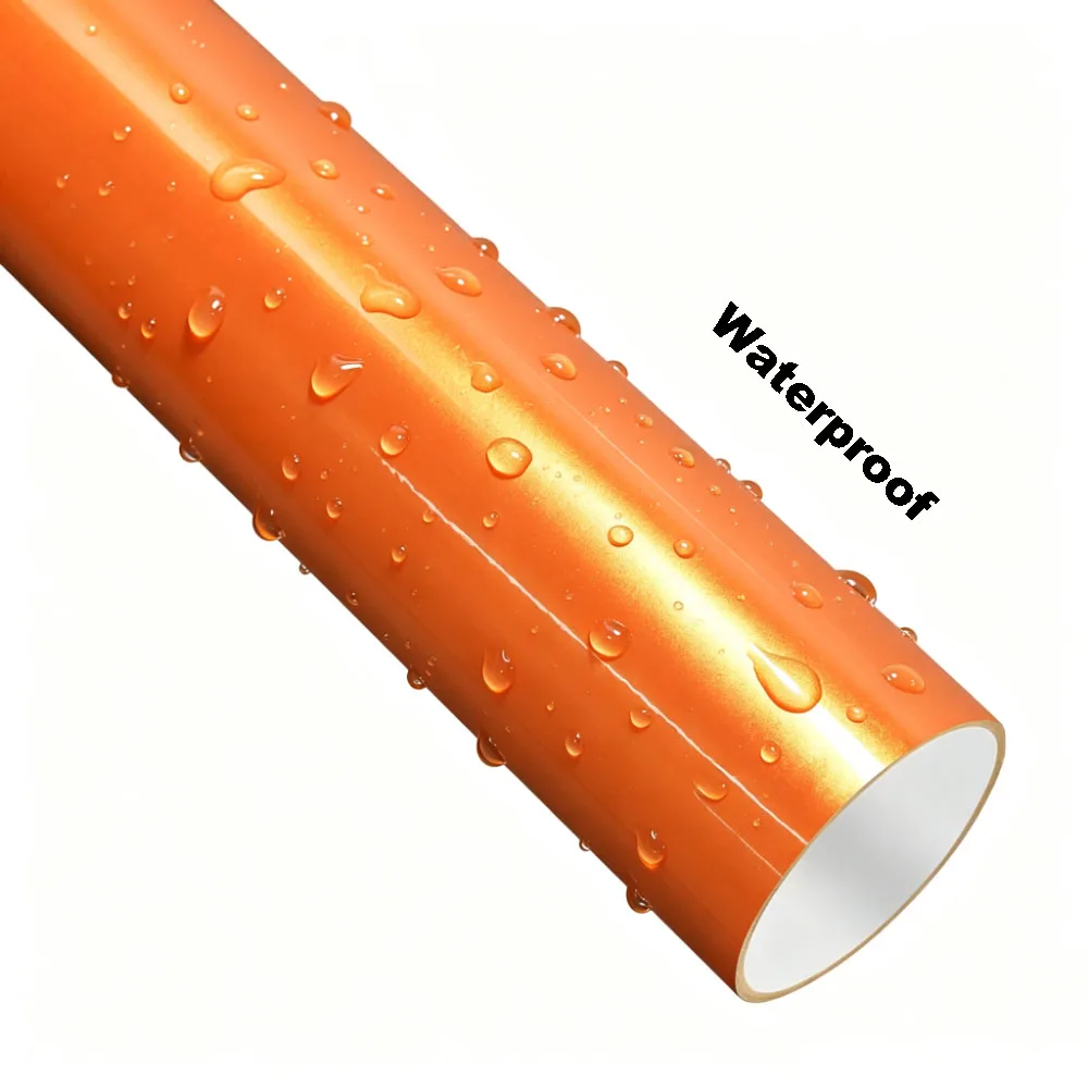 Magic Orange Car Wrapping Vinyl Film Color Change Sticker PET Bubble Free Decals Auto Motorcycle Interior Exterior Accessories