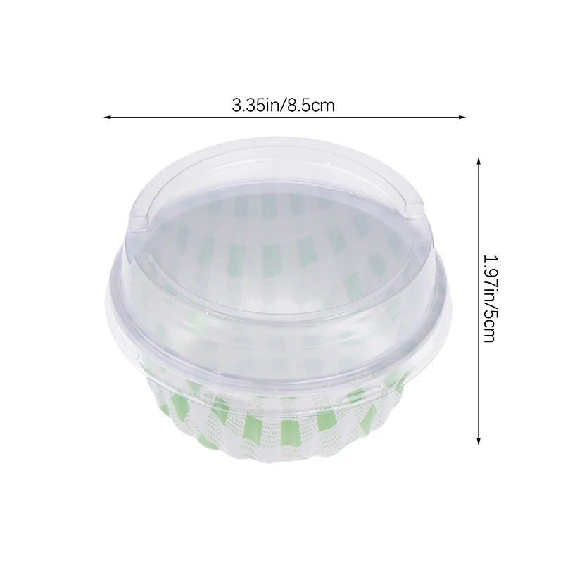 10Pcs Round Cupcake Cups With Lids Desserts Cups Disposable Muffin Cake Pudding Cups Kitchen Tools For Wedding Baking