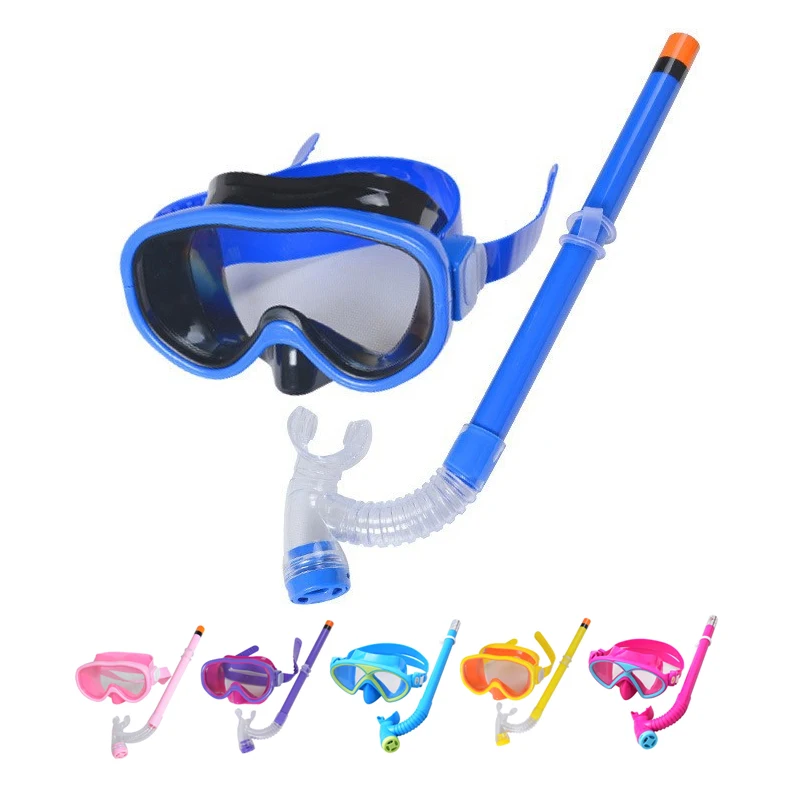 Children's Waterproof Swimming Goggles, Diving Suit, Breathing Tube, Semi Dry Snorkeling Equipment,C692