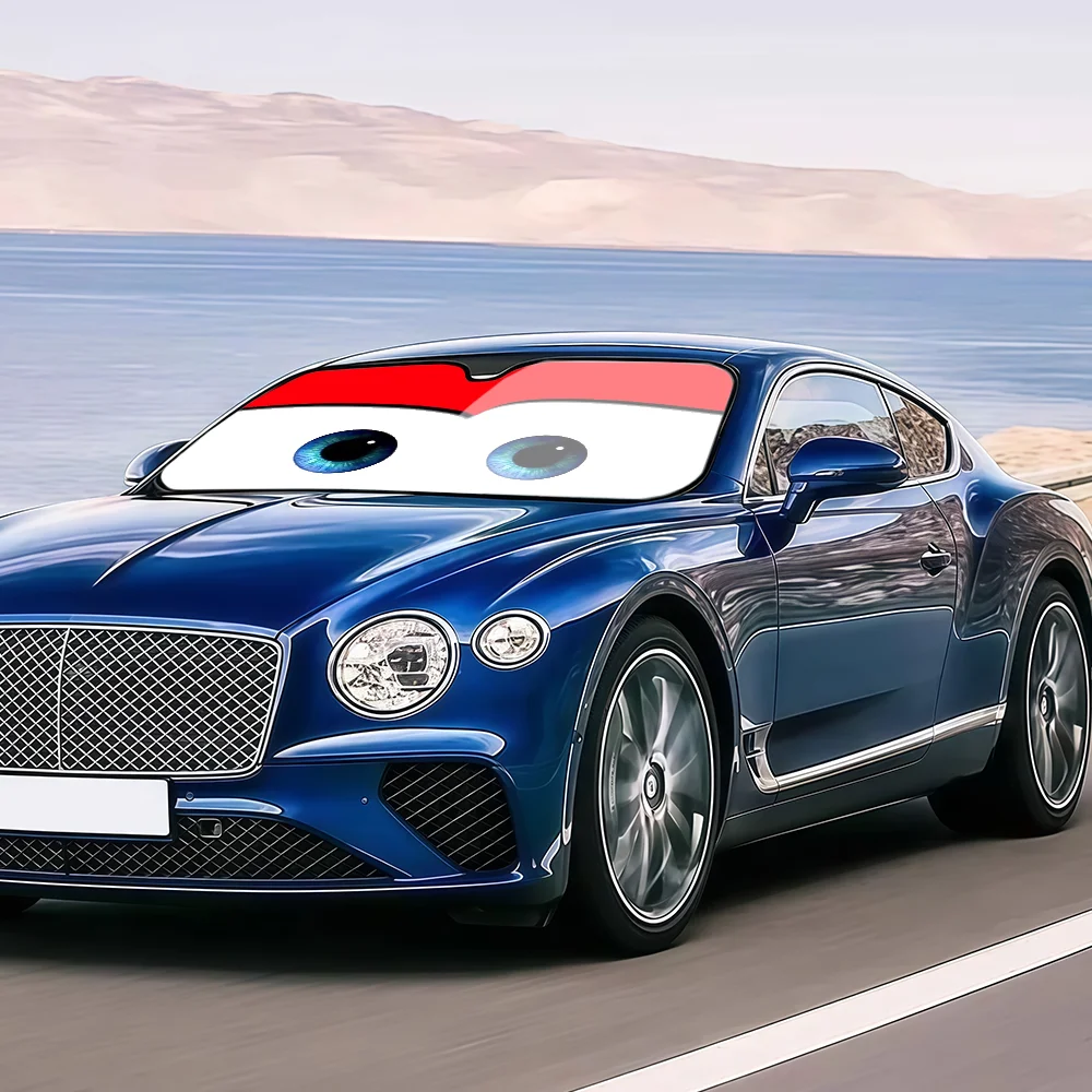 Funny Cartoon Cars EYES Cute Car SunShade Windshield Anti-UV Protection Front Sun Shade Protector Interior Cooling  for Vehicle