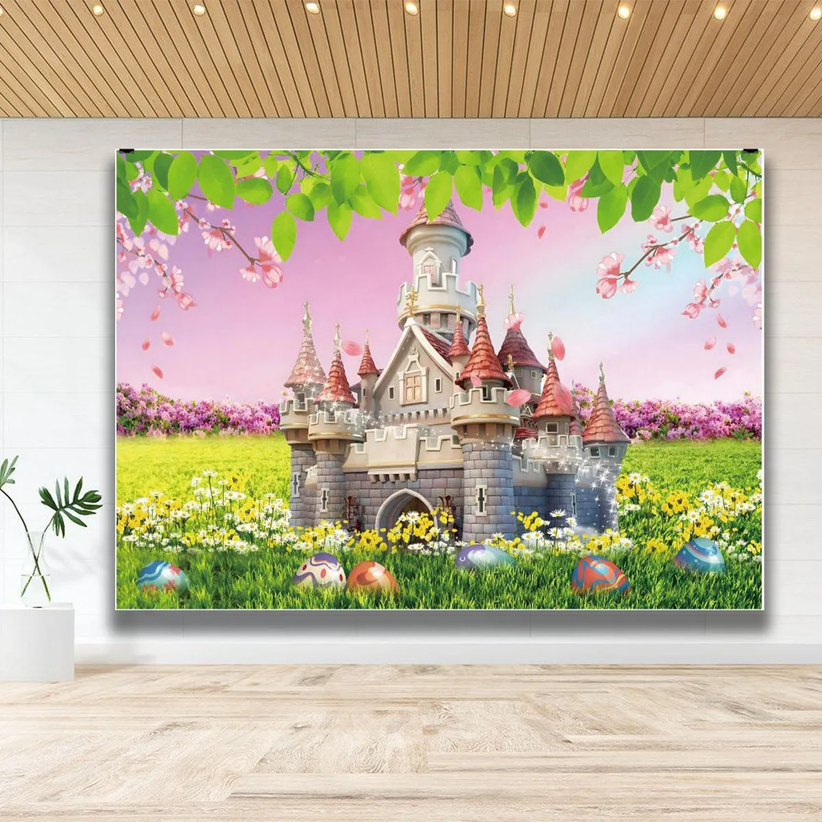 Spring Castle Floral Sea Photography Backdrops Garden Flower Wonderland forest Girl Princess Baby Birthday Pink Photo Background