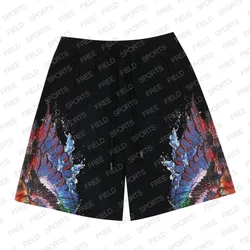 American Street Trends Fashion Shorts Unisexy Marcelo Burlon Short Pants Men Water Droplet Wing Graphic Drawstring Waist Shorts