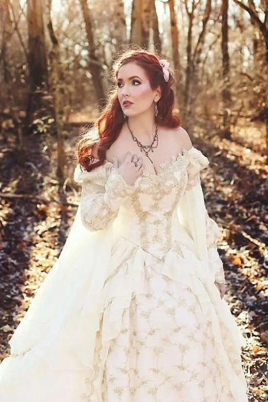 

Customized White Princess Medieval Fantasy Prom Occasion Dress with Fairy Long Sleeve Off Shoulder Victorian Gothic Evening Gown