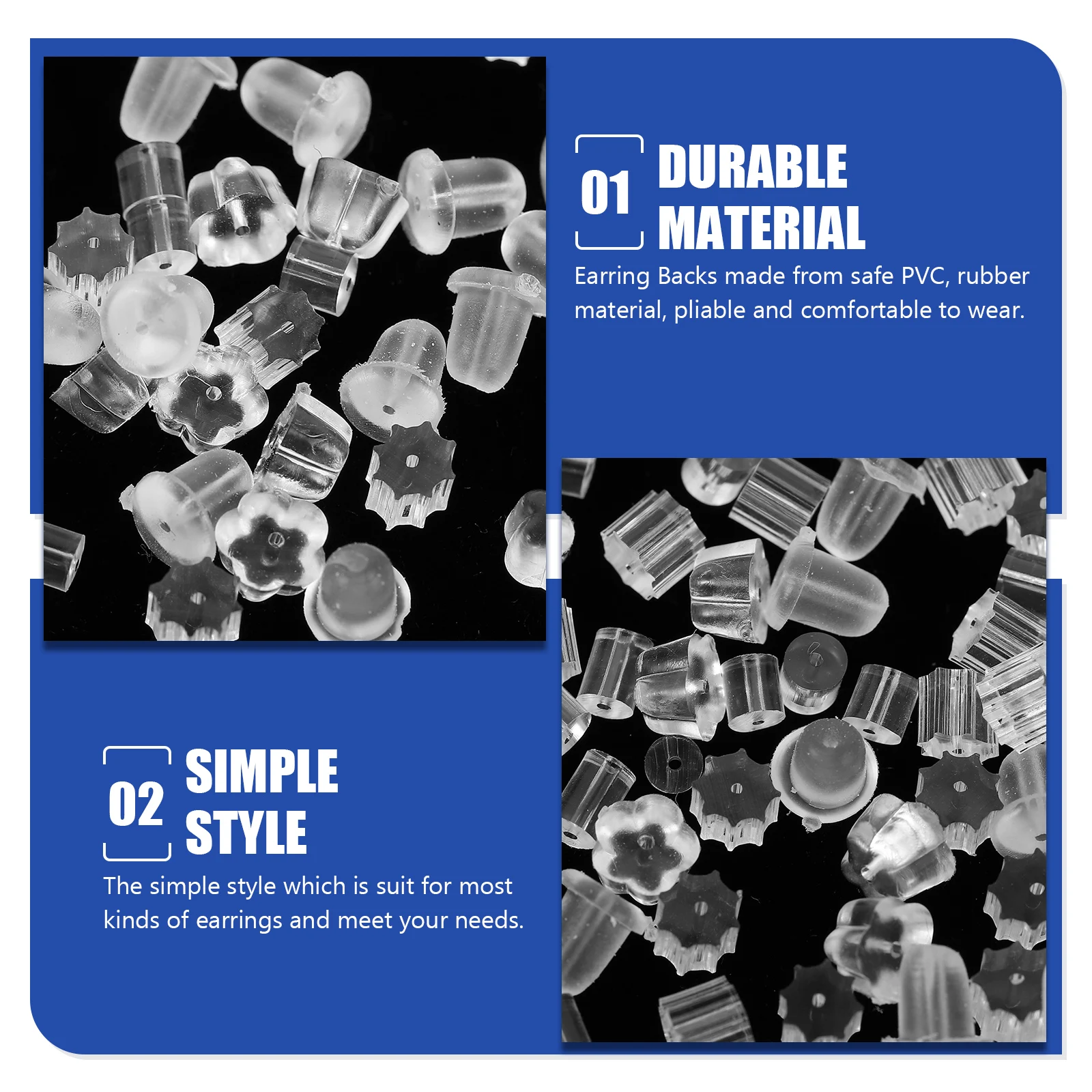 

300 шт. застежек для серег-гвоздиков, гипоаллергенные резиновые заглушки для тяжелых серег, сменные, для изготовления пирсинг-украшений