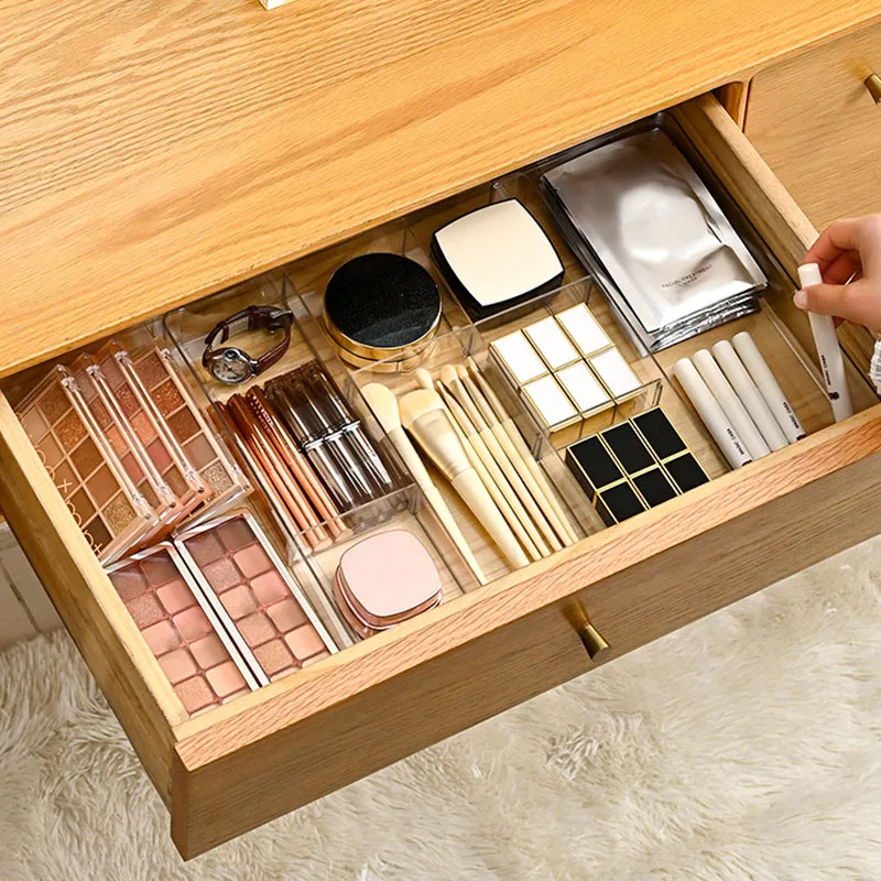 

Adjustable Plastic Organizer Set - Lightweight Large Capacity For Desk Drawer Coffee Bar Kitchen Office