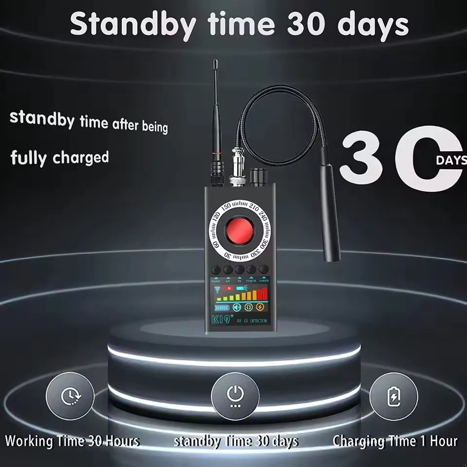 K19 анти-камерный детектор, ЖК-дисплей, регулировка чувствительности, обнаружение 1,2G-5,8G, скрытая беспроводная камера, GPS-трекер, инфракрасный сканер