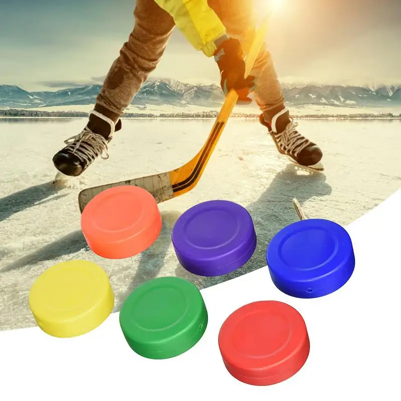 6 pçs hóquei pucks hóquei no gelo disco campo de rolo indoor hóquei pucks boa qualidade equipamentos esportivos bolas cor aleatória