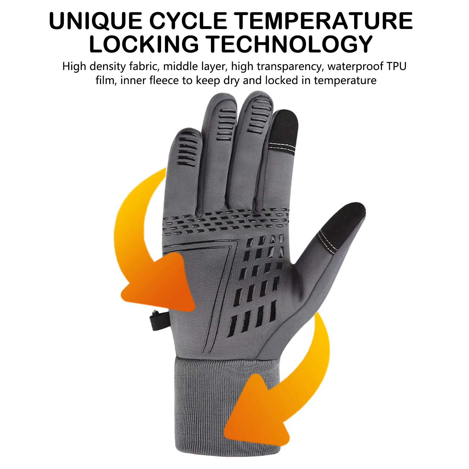 

Winter Windproof Gloves For Men Outdoor Cycling Riding Driving Warmful Gloves Anti Slip Full Finger Touchscreen Mittens 1 Pair