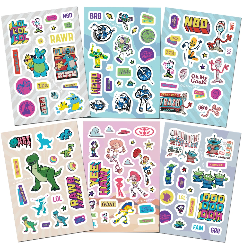8/16 Blatt Cartoon Disney Toy Story Aufkleber Niedliche Buzz Lightyear Jessie Anime Sticker für Wasserflaschen, Handys, Koffer, Dekoration