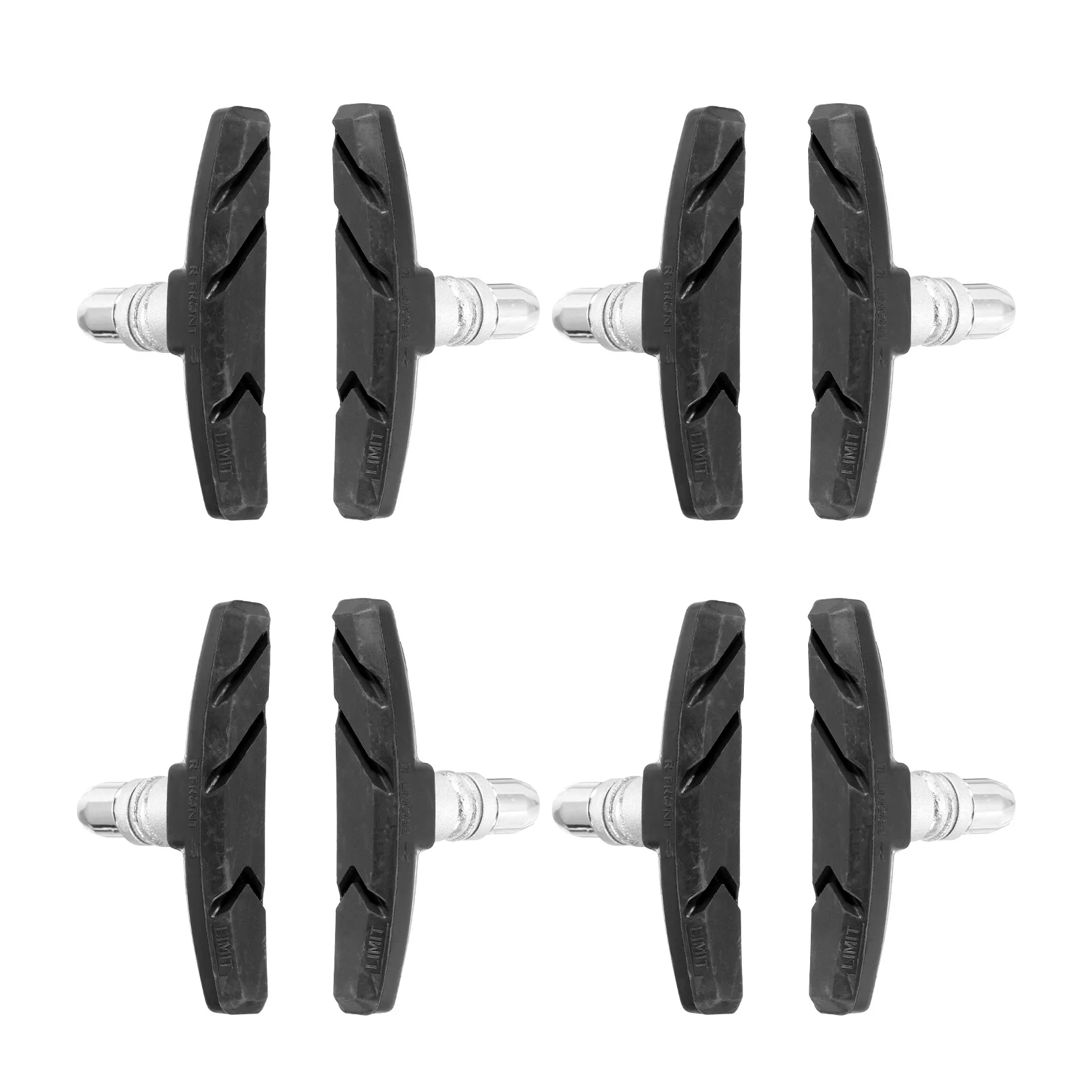 2/4/8pcs MTB Road Bicycle Silent Brake Pads Cycling V Brake Holder Pads Shoes Rubber Blocks Durable Cycling Accessories Black
