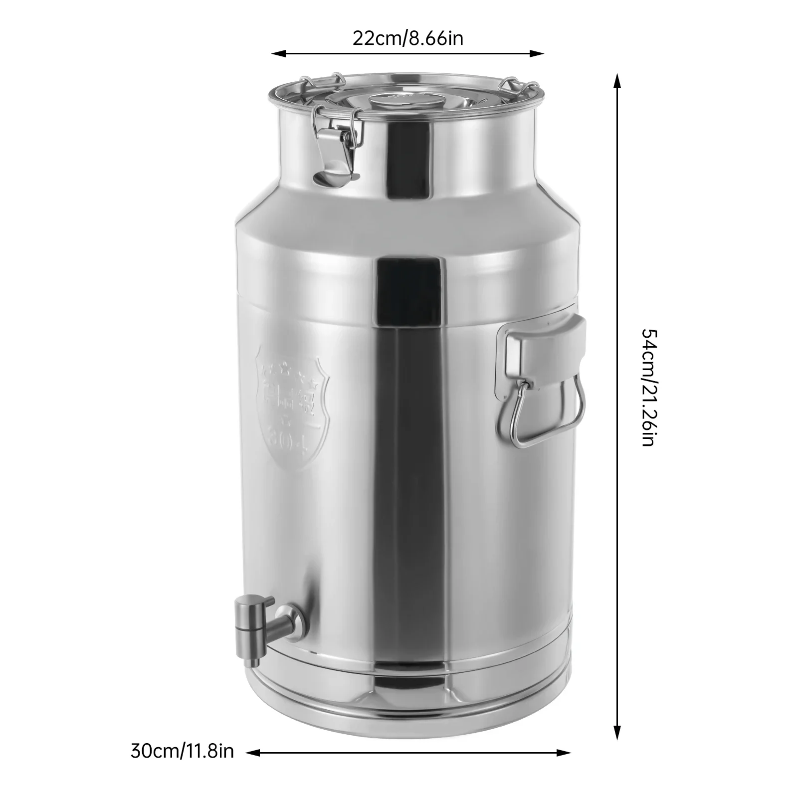 Boîte à lait en acier inoxydable 304 avec 3 clips, robinet et joint en silicone, conception hermétique pour la fraîcheur, la durabilité et la sécurité
