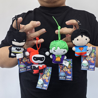 9cm Batman Superman Plush Keychain DC Justice League 9cm Harley Quinn Joker Cute Cartoon Movie Dolls Creative Christmas Gifts