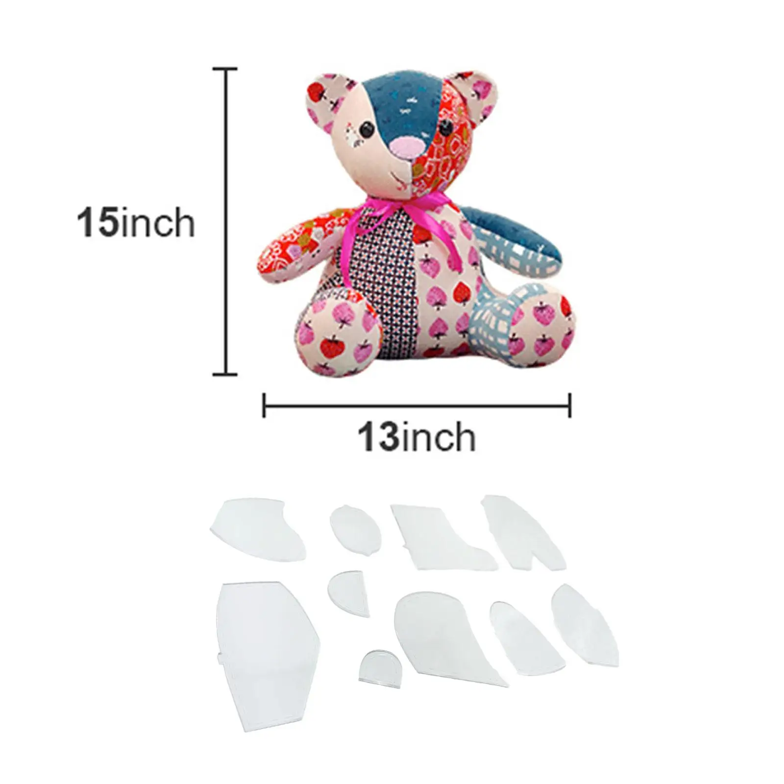 10Pcs Memory Bear Template Ruler Set Decorations Sewing Bear Sewing Template