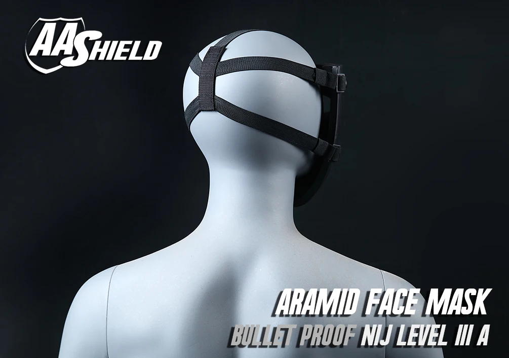 AA Shield Ballistic Visor Face Bulletproof Glass Mask For Fast Helmet Body Armor Mask NIJ Lvl IIIA 3A Mask Aramid Code