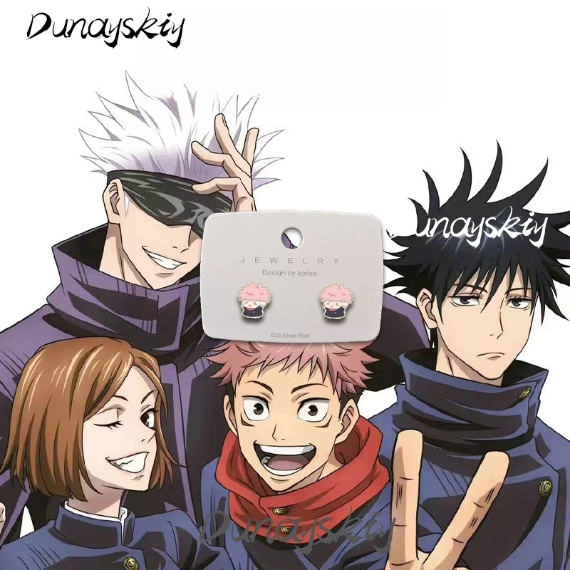 Yuji Itadori Megumi Fushiguro Nobara Kugisaki Satoru Gojo Cosplay Costume Set Stud Earrings Anime Mangga Costumized Items