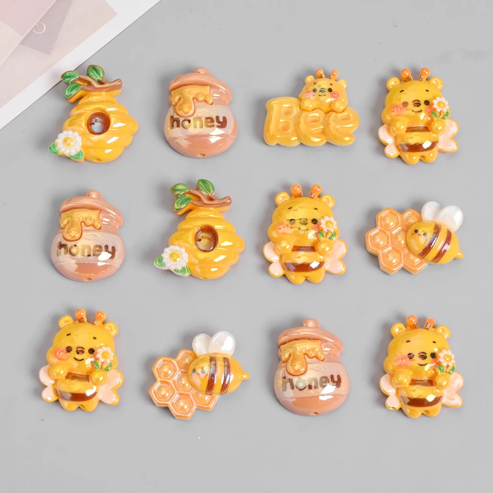 10Pcs Bee Themed Resin Bead Ho - Baby Food Pacifier review and price
