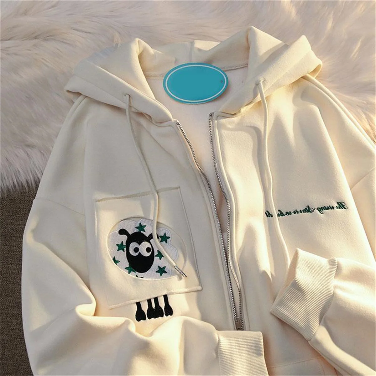 Kolekcja Wiosna-Jesień 2025 Cienka Nowa Urocza Dziewczęca Moda Codzienna Kreskówkowa Jednolita Kolorowa Kurtka z Kapturem Uniwersalna