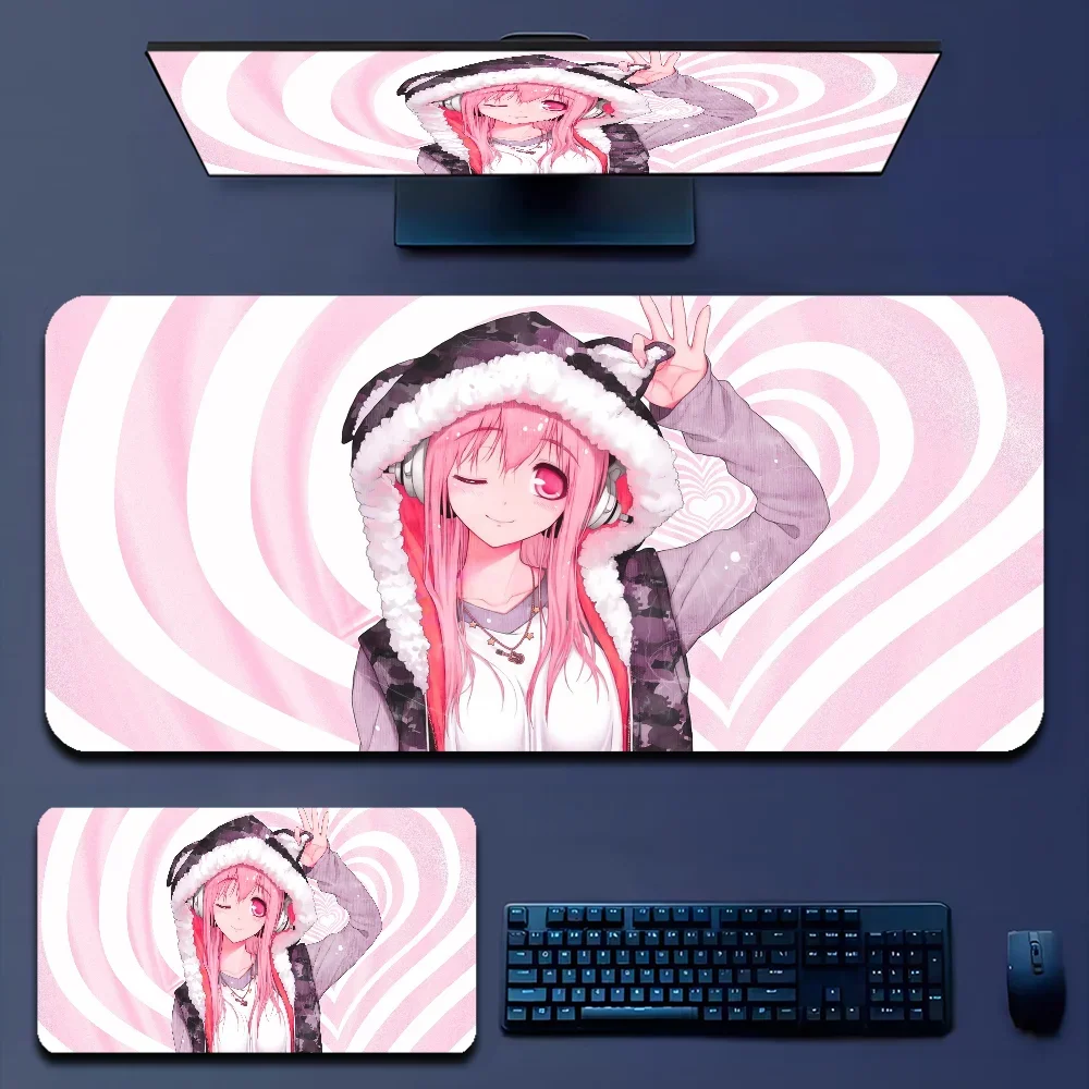 Super Sonico Girl anime INS Tide Large Office Computer Desk Mat Keyboard Big Mouse Pad Laptop Cushion Non-slip