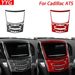 For Cadillac ATS 2013-2019 Carbon Fiber Central Control Navigation Radio CD AC Panel Trim Cover Car Interior Accessories Sticker