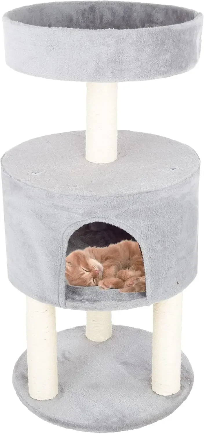 

4-Tier Round Cat Tower – Large Cat Condo, Napping Perch, And 4 Sisal Rope Scratching Posts – Cat Tree For Indoor Cats By|