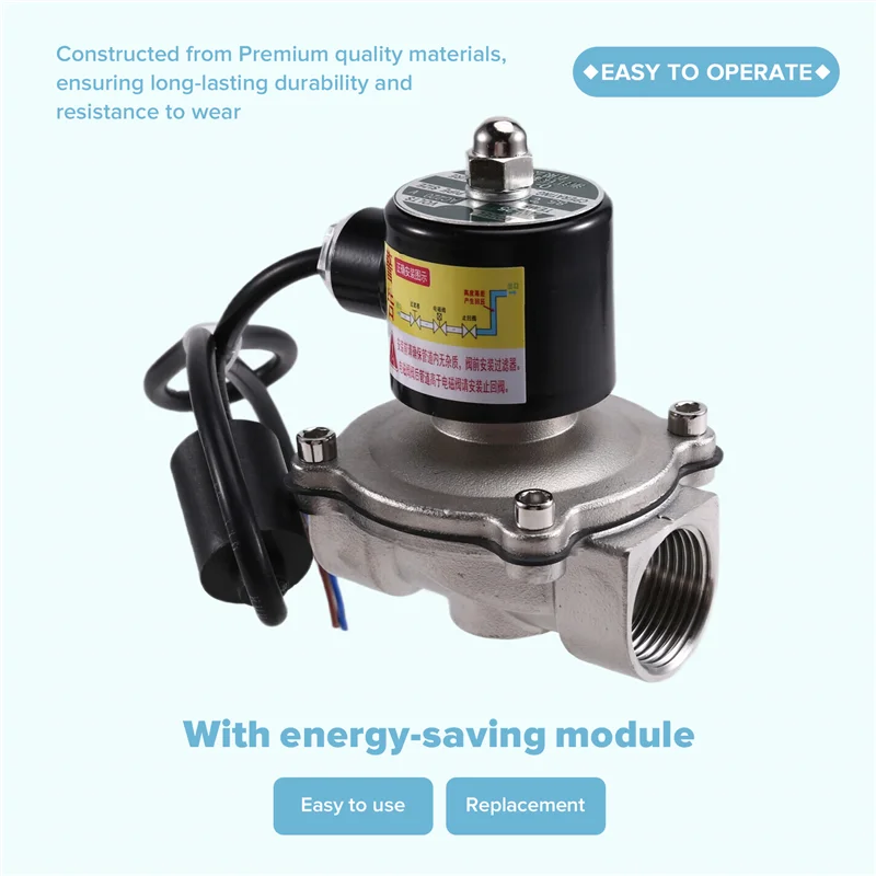 

AT05-Водопровод, электромагнитный регулирующий клапан из нержавеющей стали 304, 220 В, DN25, нормально закрытый, водяной клапан 1 дюйм