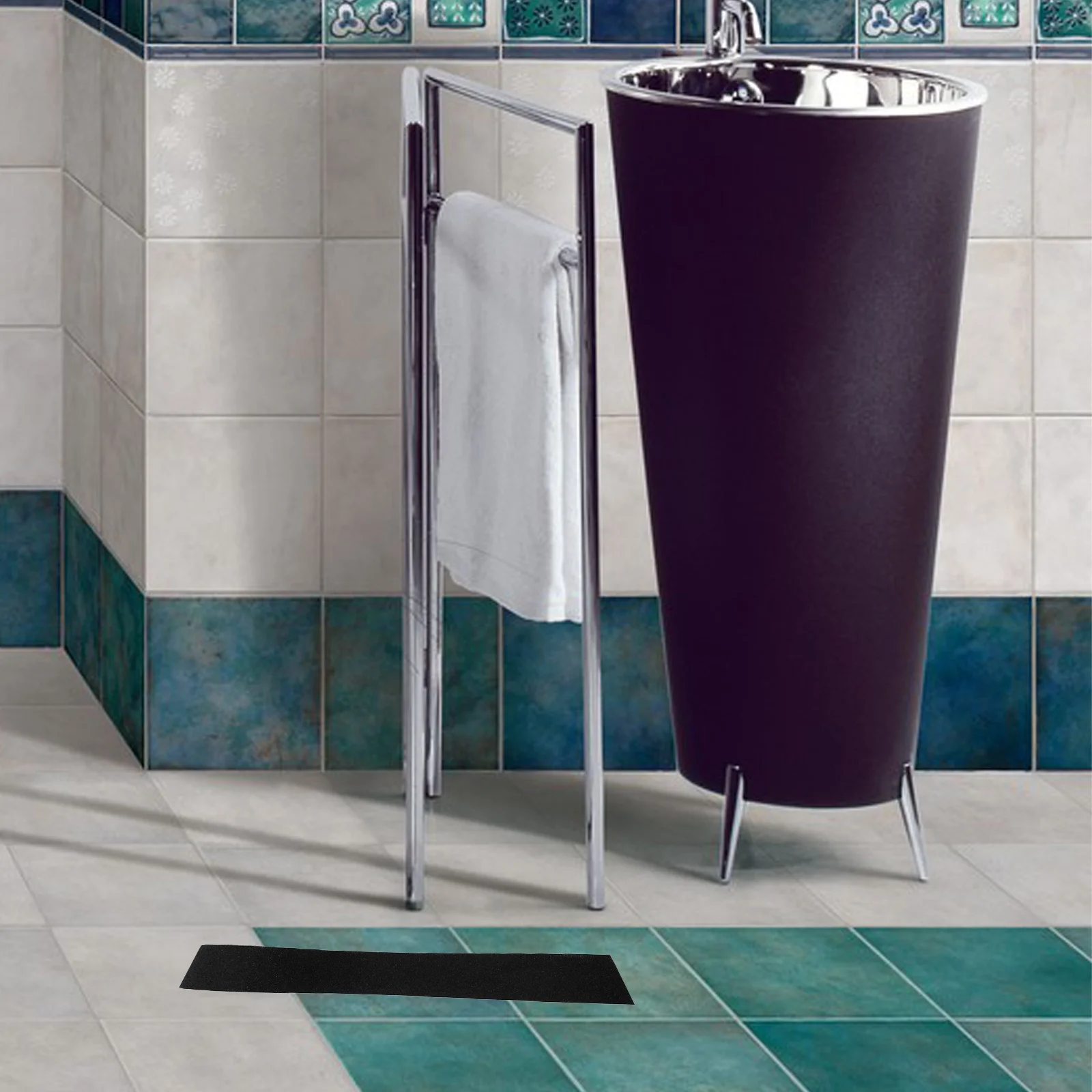 

Black Anti slip Tape for Stairs Floors Bathrooms Non skid Stickers Material Strong Adhesive Backing Outdoor Steps