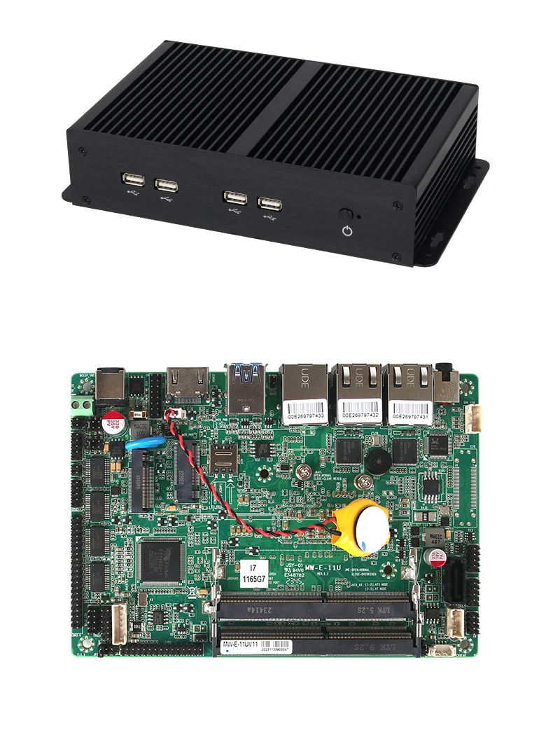 Industrial Mini PC Inter I5-1145G7/I7-1165G7 with 3*I226V LAN 6*DB9 RS232/422/485 Support Windows10/11 LINUX Fanless Computer