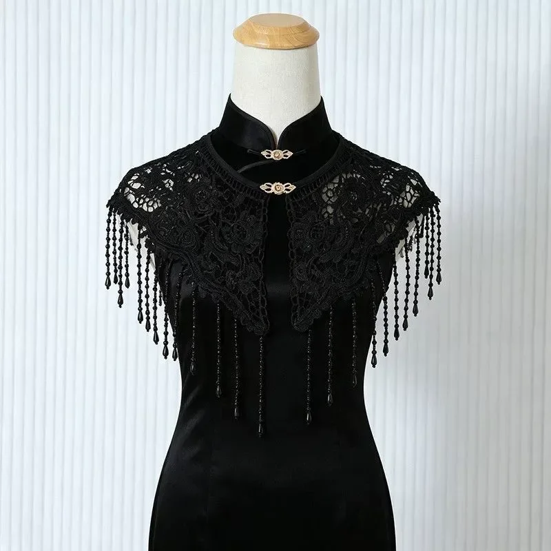 

Pearl tassel fake collar,Versatile cape,cloud shoulder cheongsam accessories decorative collar