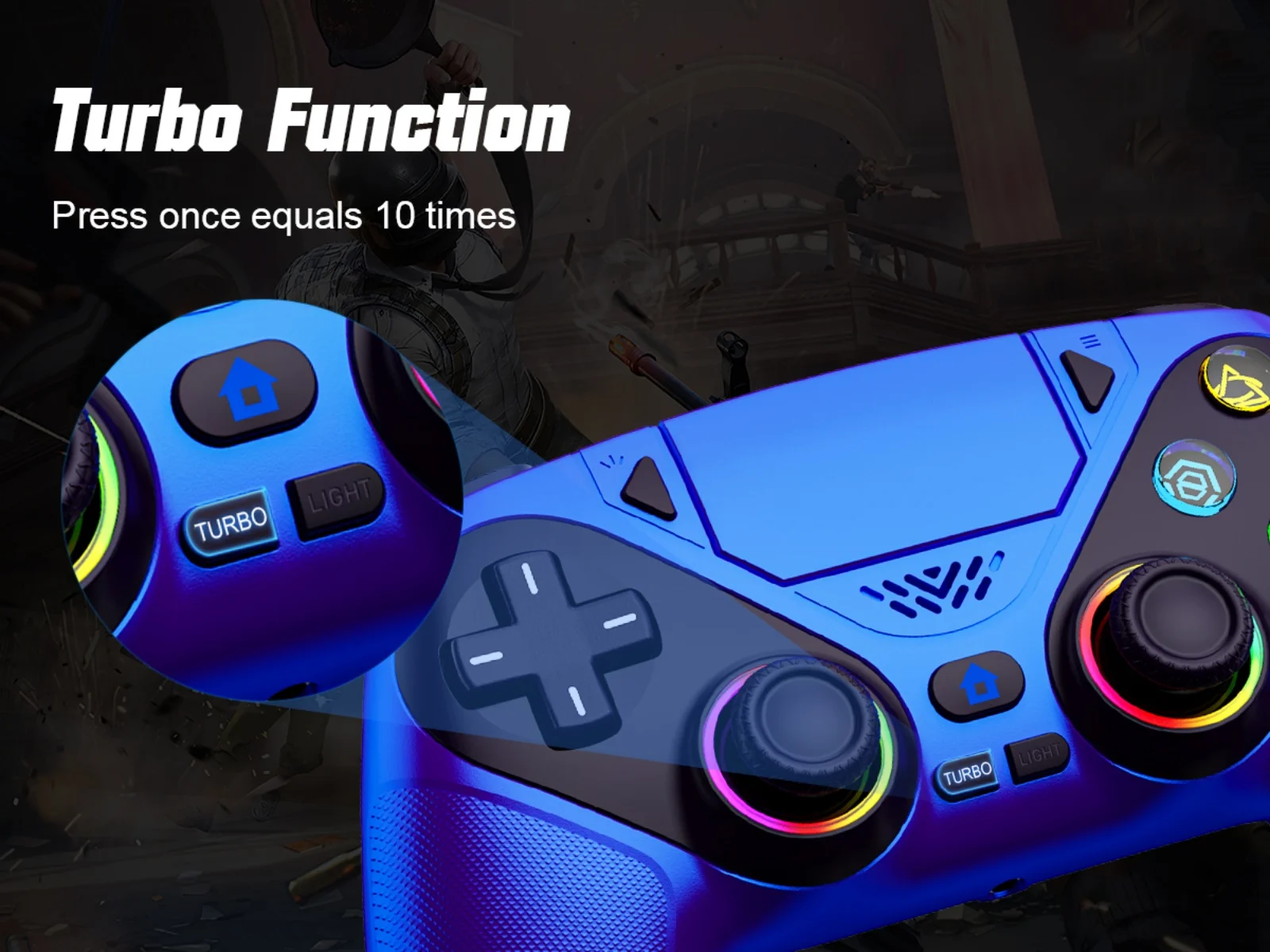 Controller für PS5/PlayStation 5 Pro/Slim/PC, kabellose Gamepads, RGB-Hall-Effekt, kein Drift, Spiel-Joystick mit Dual-Vibration, Marco/Turbo-Funktion – Detail 14