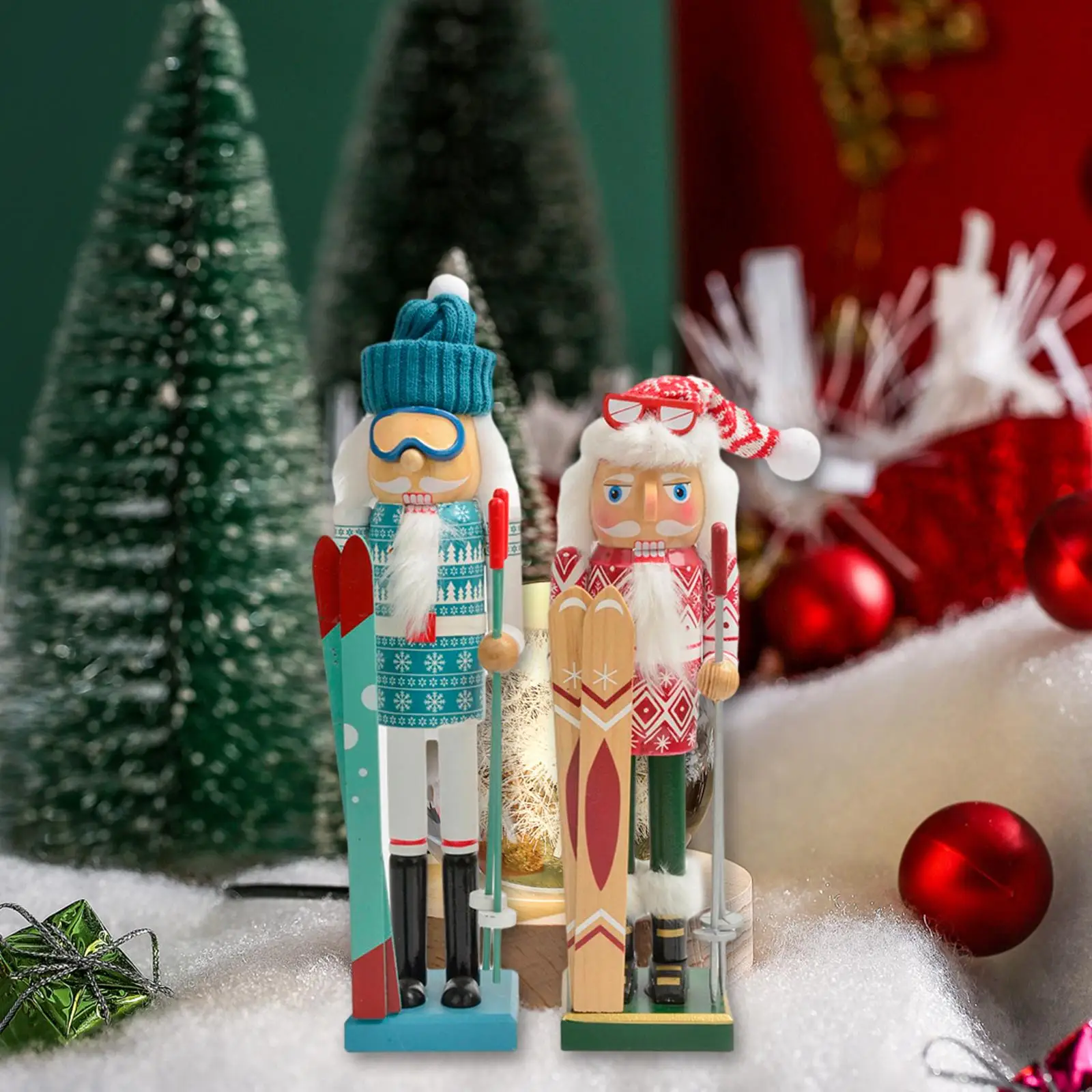 

2 Pieces Christmas Nutcracker Soldiers Collectibles 38cm Seasonal Ornament for Thanksgiving Centerpiece Festival Holiday Gift