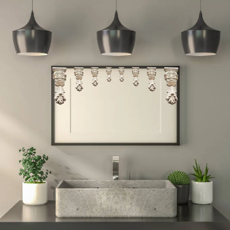 منحوتات أعمدة متعددة الأنماط من الخشب الصلب على الطراز الأوروبي - جمالية متينة وسهلة التركيب للمواقد والخزائن DIY #2