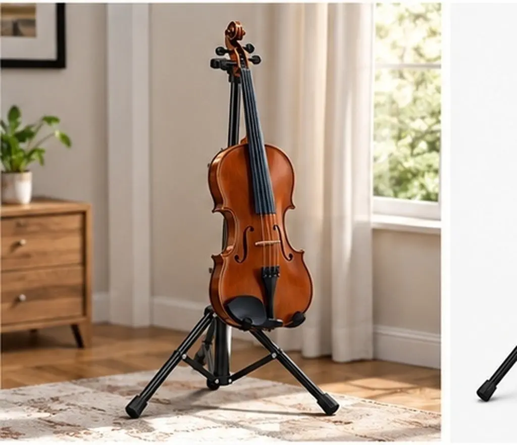 1Pcs Portable Compact Foldable Violin Stand Violin Holders For Band Director Vertical Self-locking Floor Support