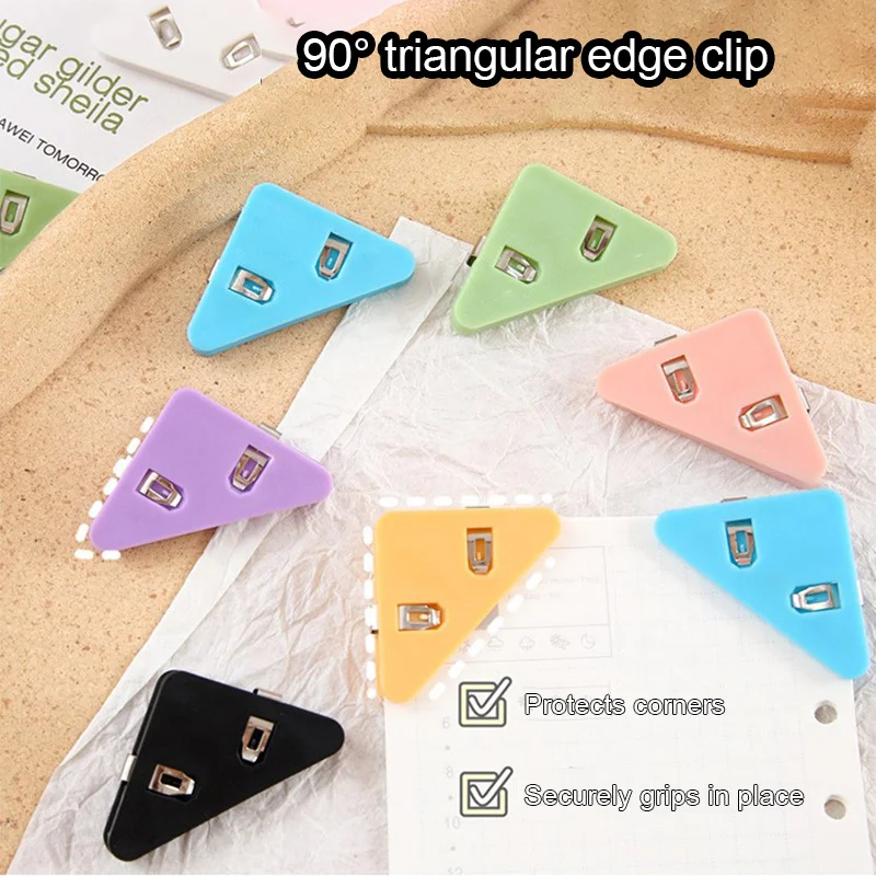 

1pc Colored Transparent Triangle/Binder Clips Triangle Book Page Corner Clips For Organizing Papers Preventing Page Curling
